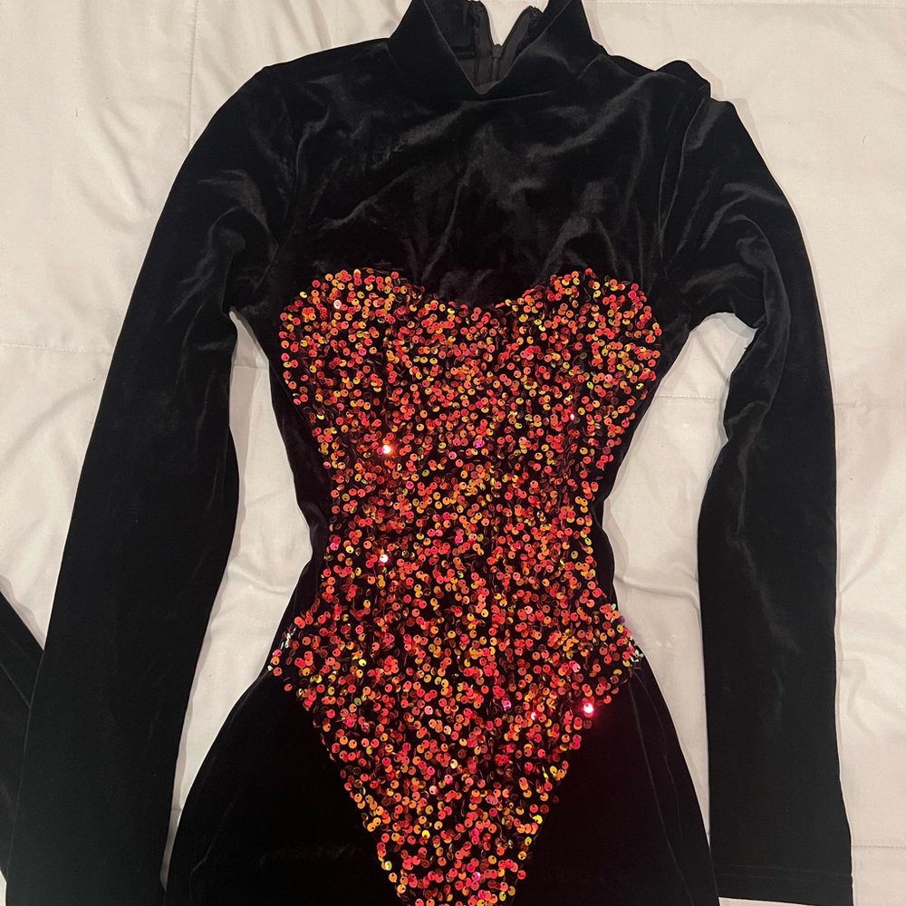 Black and Red Sequin jumpsuit
